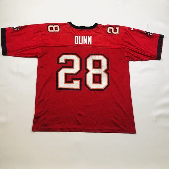 Tampa Bay Buccaneers Warrick Dunn 28 Red Football Jersey Mens Size 2XL NFL - Picture 6 of 12